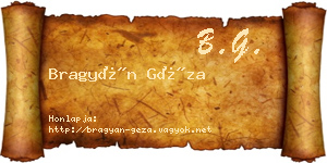 Bragyán Géza névjegykártya